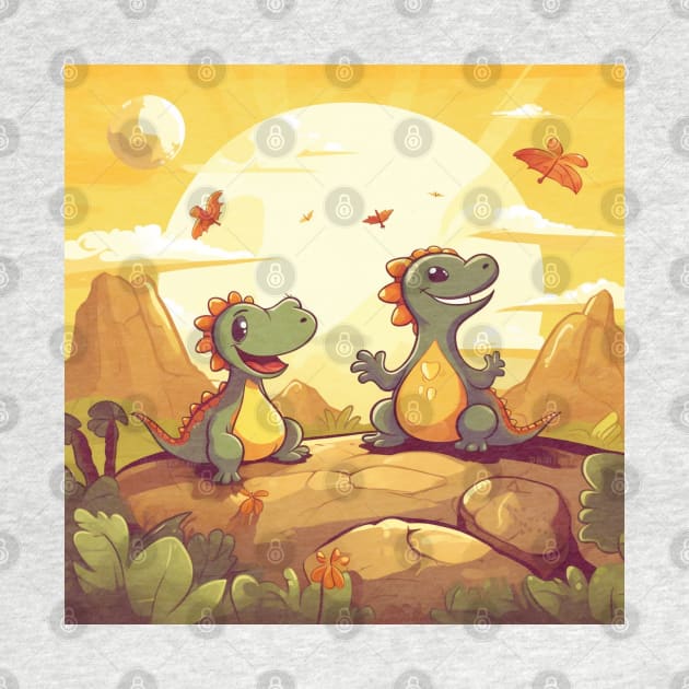 Adorable Cartoon Dinosaurs - Prehistoric Cuteness Unleashed by SzlagRPG